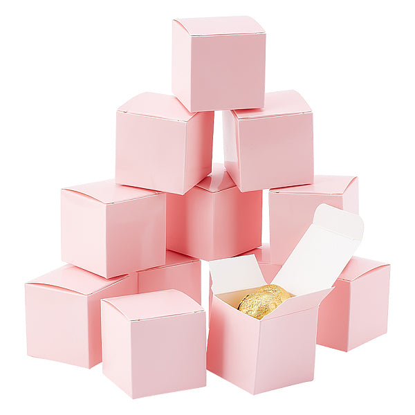 Cajas de regalo cuadradas de papel kraft para almacenamiento de pendientes y collares