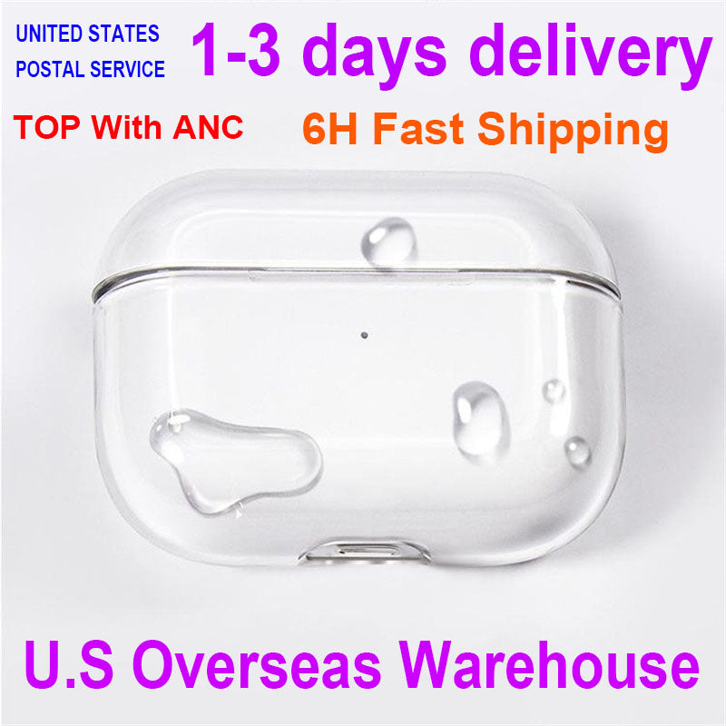 USA Stock For Airpods pro 2 airpodspro2 3 Top 5A ANC Earphones Max Headphones airpods 4 Accessories Solid Silicone Protective Case Wireless Charging