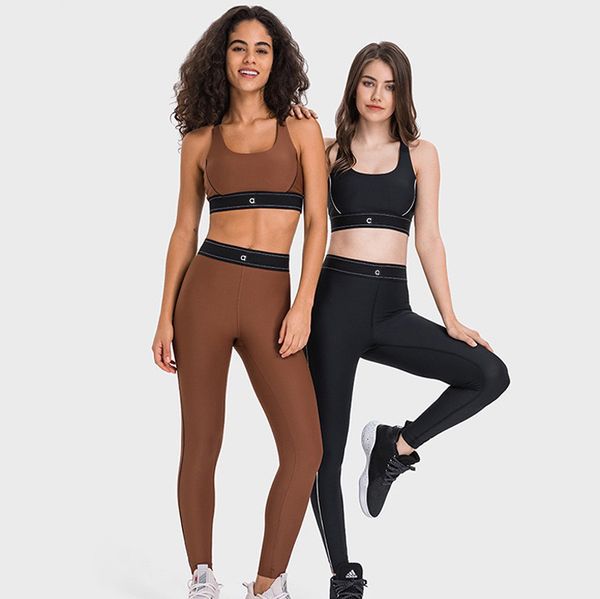 AAdjustable Shoulder Strap Sports Bra Designer Bras Elastic Waist Training Yoga Pants Women Activewear Set Womens Bras leggings Fashion Sets