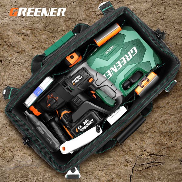 Tool Bag Greener Upgrade Tool Bag 12.5-15-17-19 in Electrician Bag Oxford Waterproof Wear-Resistant Portable Strong Tool Storage Toolkit 230