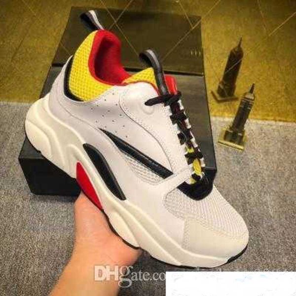 Mulher Men S Designer Sneaker Luxury D couro confortável Casual B22 Trainer Walking Knit Meshu Up Shoes MH189601