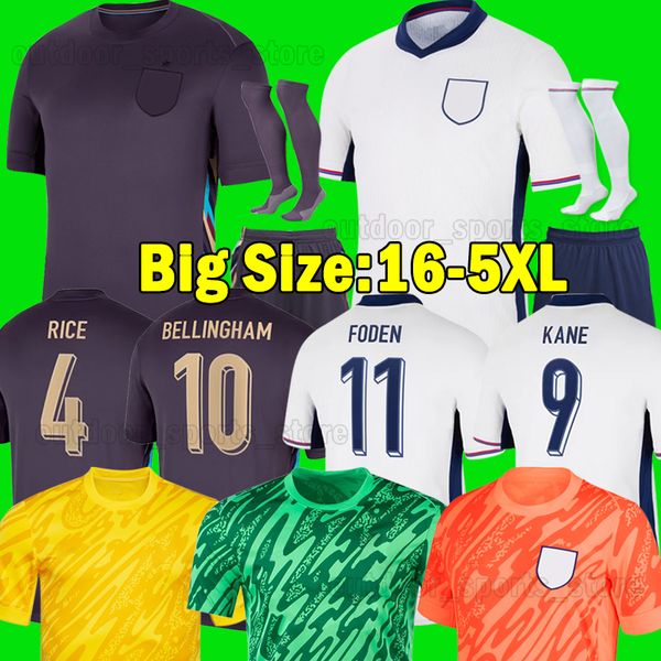 XXXL 4XL 5XL 2024 2025 ENGLANDS Soccer Jerseys KANE BELLINGHAM RICE 2024 2025 EARPS PICKFORD Goalkeeper Football Shirts Player Version Men U