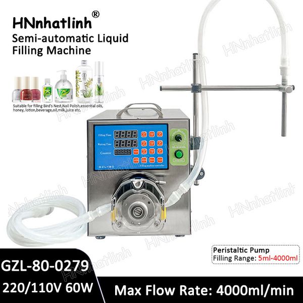 5ml-4000ml-min Semi Automatic Peristaltic Pump Machine Detergent Eye Dropper Gel Juice Thick Liquid Filling and Packing Machine With Single