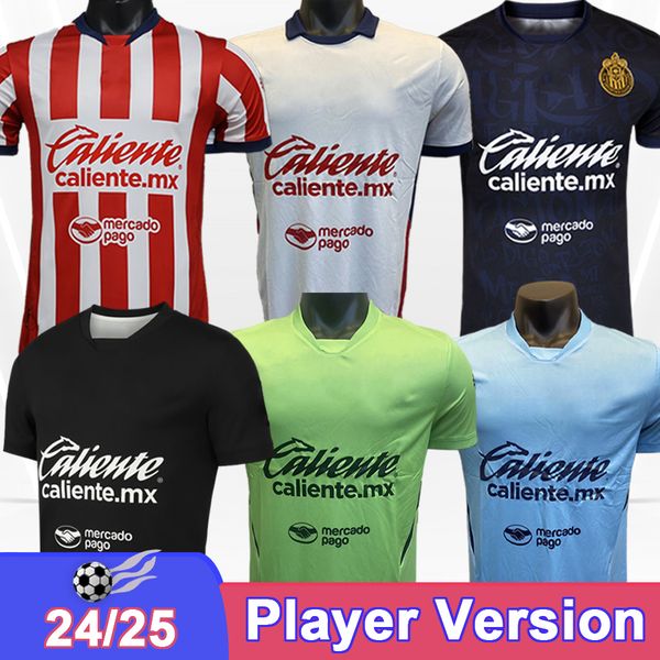 24 25 Chivas Player Version Soccer Jerseys I. BRIZUELA PEREZ GUZMAN MOZO MACIAS R. CISNEROS C. COWELL Home Away 3rd GK Football Shirts Unifo