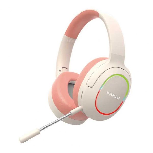 Wireless Gaming Headset Foldable Solid Color Computer Headset Over-Ear Computer Gaming Earbud with TF Card SlotM240729