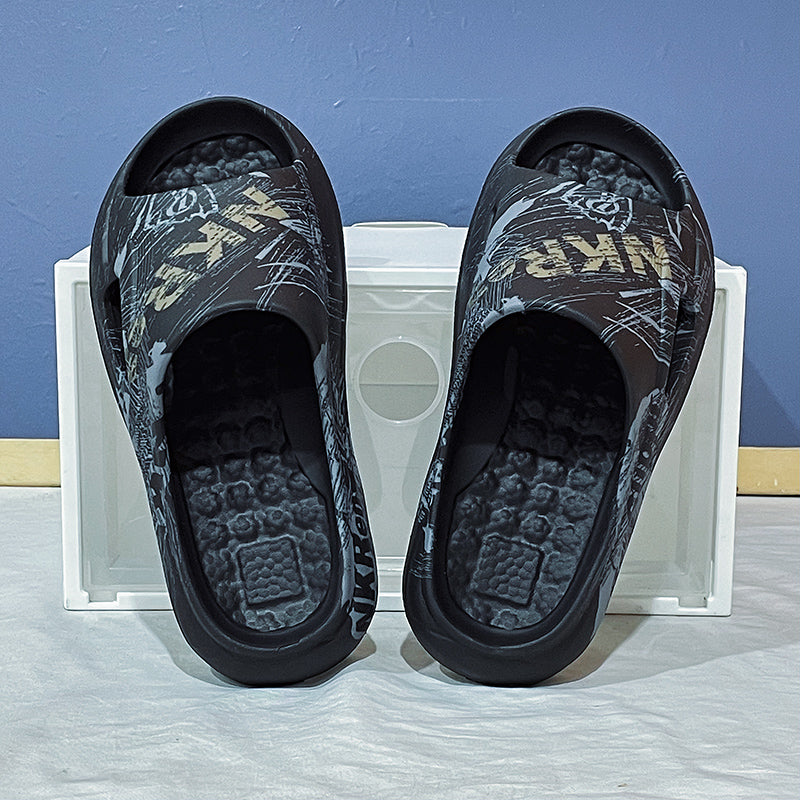 Fashion Men Massage Slippers Sides Indoor Outdoor Sandals Beach Casual Shoes Soft Sole Slides Men Flip-flops Men&#039;s Home Slippers