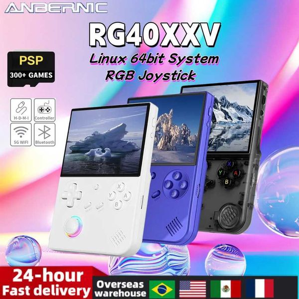 Portable Game Players ANBERNIC RG40XXV Retro Handheld Game Console 4 I Screen Linux 64 bit System 3200mAh RGB Joystick Video Game Console WI