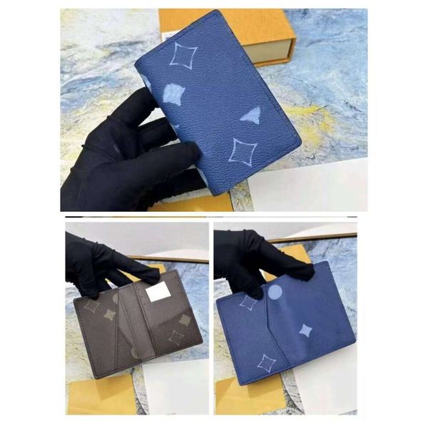 High Quality Multiple Wallet POCKET ORGANIZER Taurillon leather card holders men wallets purse wer letters credit short money clutch bags or