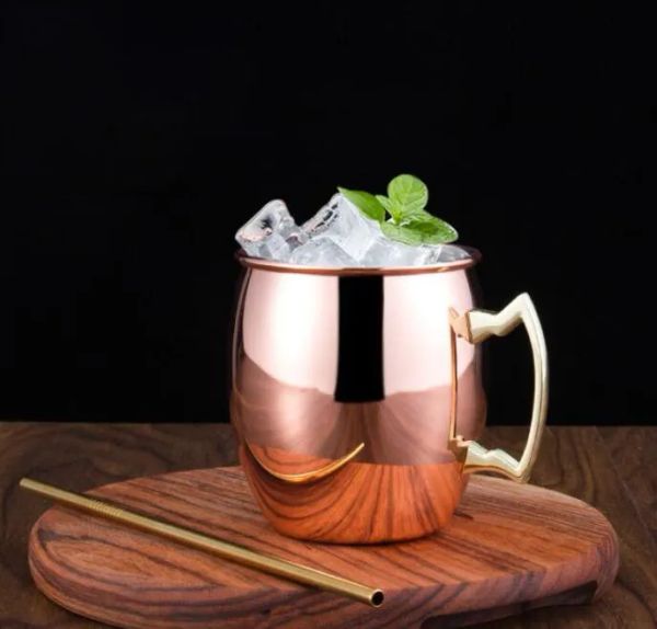 Moscow Mule Rose Gold Hammered Plated Drinkware Copper Mug Stainless Steel Beer Cup
