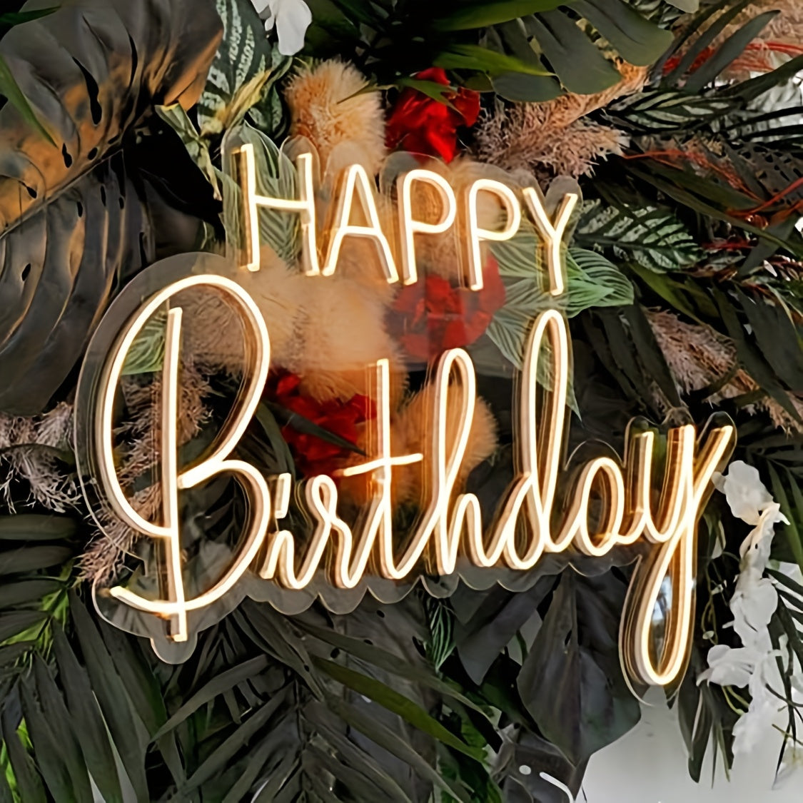 TEMU Usb Powered Led Happy Birthday Neon Sign With Dimmer Switch - Reusable Dimmable Wall Decor For Party Decorations, Birthday Celebrations, Festive