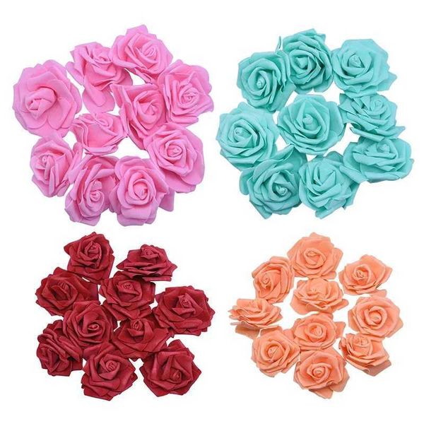10pcs 8cm Big Foam Rose Artificial Flower s For Wedding He Decoration Mariage Flores Rosa Scrapbooking Craft Supplies FernT250118