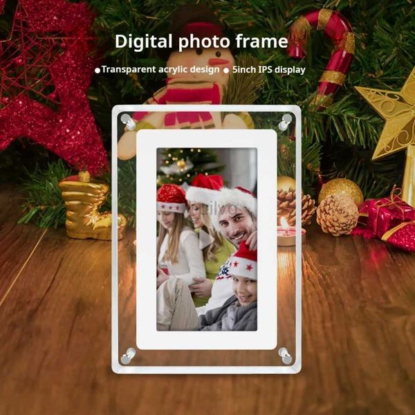 Digital Photo Frames Acrylic Digital Photo Frame 5 Inch 1200mAh Vertical Display IPS Screen 4G Memory Battery Porta Retrato Digital Photo Fr