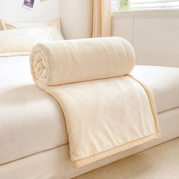 Blankets Beige Plush Fuzzy Fleece Throw Blanket Washed Soft Breathable Fluffy Warm For Couch Bed Living Room Use Home Decoration