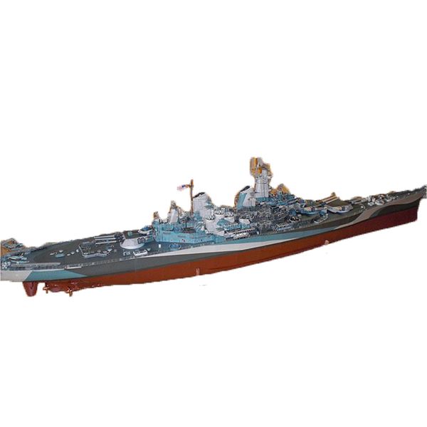 USS 1:280 Missouri Paper Model Warship Handmade 3D Paper Model Kit Handmade Toy DIY Puzzles Military Fans Gift Military Model