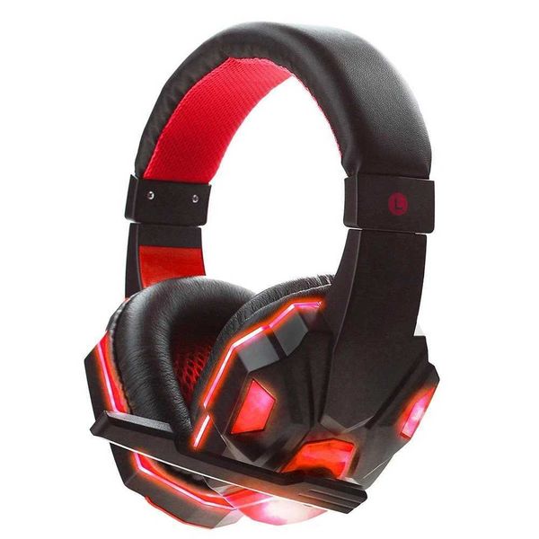 Gaming set With LED Light Mic Stereo Earphones Deep Bass phones Video Game Noise Cancelling with Microphone for PC Z241230