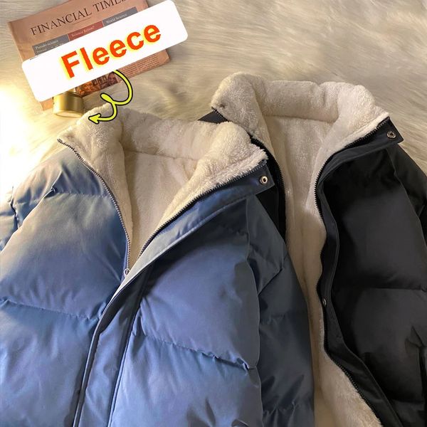 Youthful Trend Warm Fleece Parka Coat oversized mens winter jacket streetwear inflatable filled bubble womens XXL 241209