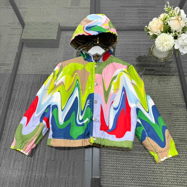 Top kids coat hooded baby jackets Double sided use kids designer clothes Size 100-160 Long sleeved boys girls Outerwear