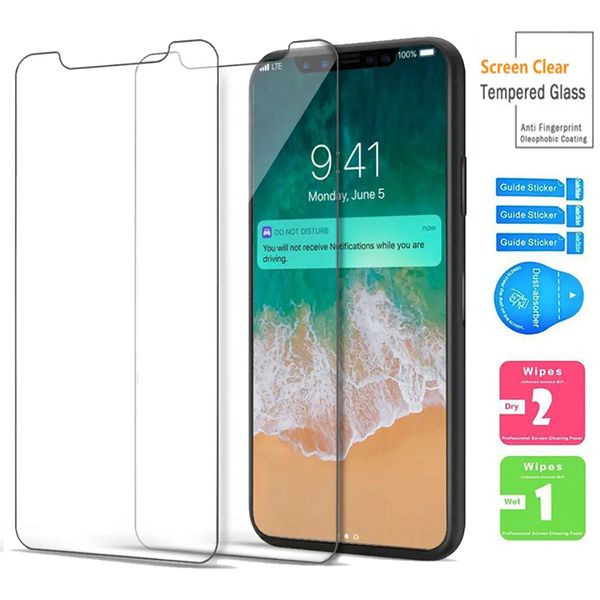 tempered Glass For iPhone 16 15 14 Pro Max 13 mini 12 11 XR XS X 8 7 Plus 2.5D Screen Protector Wholesale front glass 9H hardness