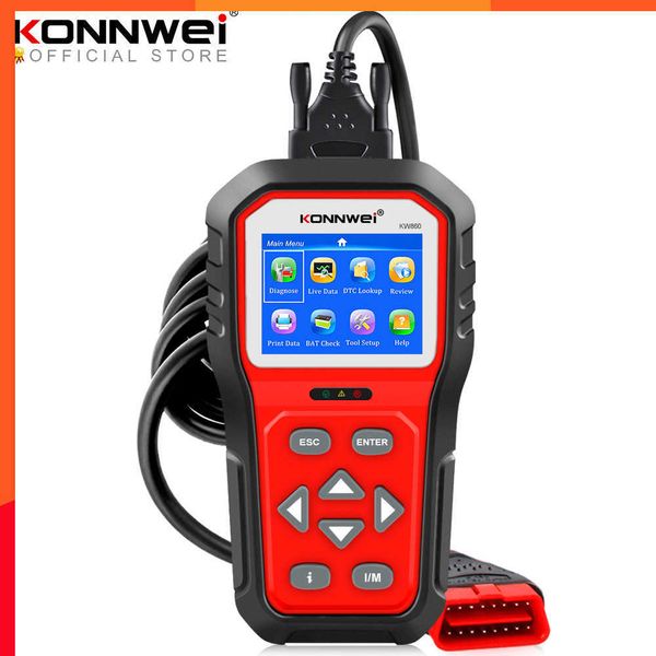 New KONNWEI KW860 OBD2 Scanner Obd 2 Automotive Diagnostic Tool Full Obd2 Funtion Car Tools Engine Code Reader Free Update