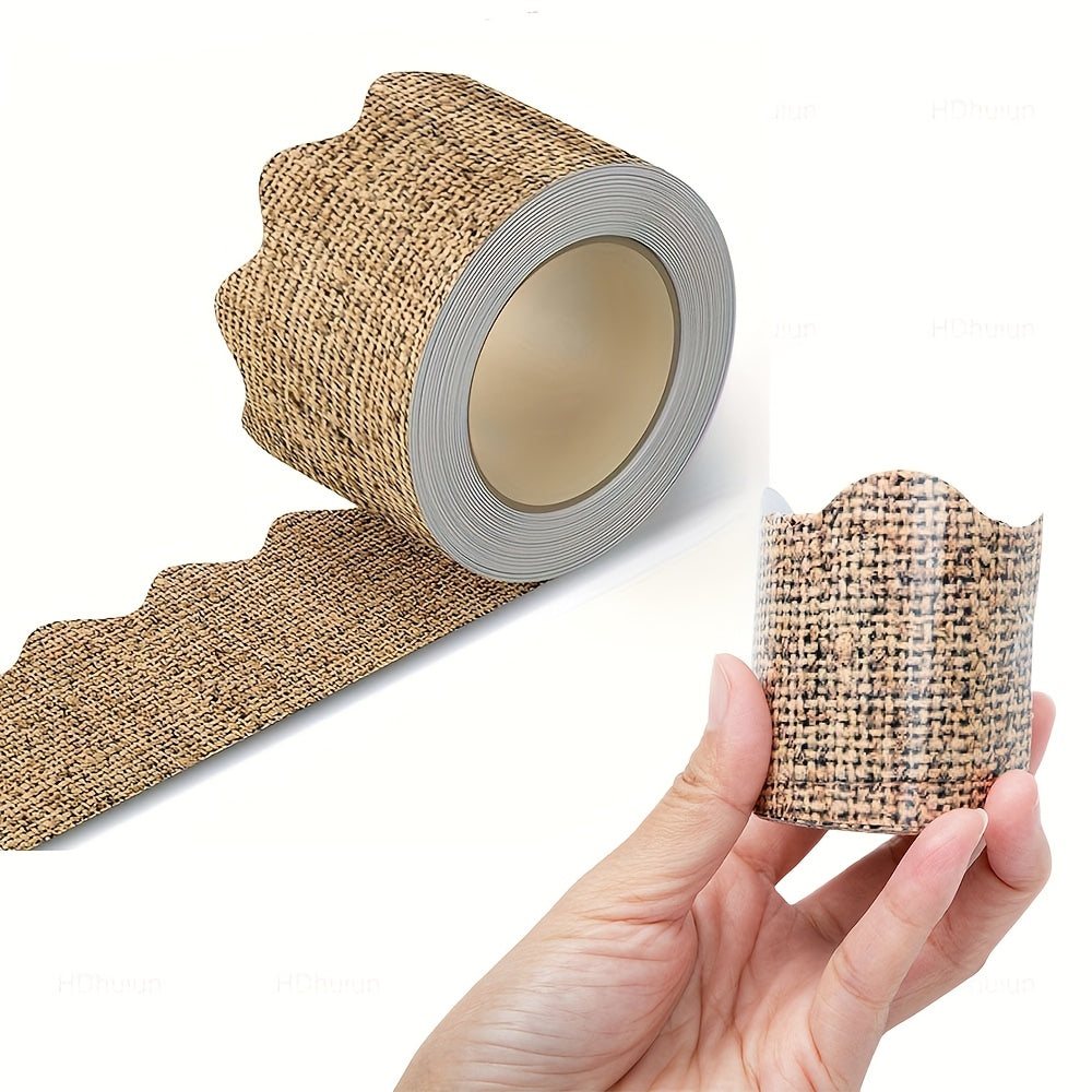 TEMU 1 Roll Of Hdhuiun Scalloped Edges Decorative Stickers - 32.8 Ft - Bulletin Boards, Walls, Desks, Windows, Doors, Lockers, Homes, And Offices