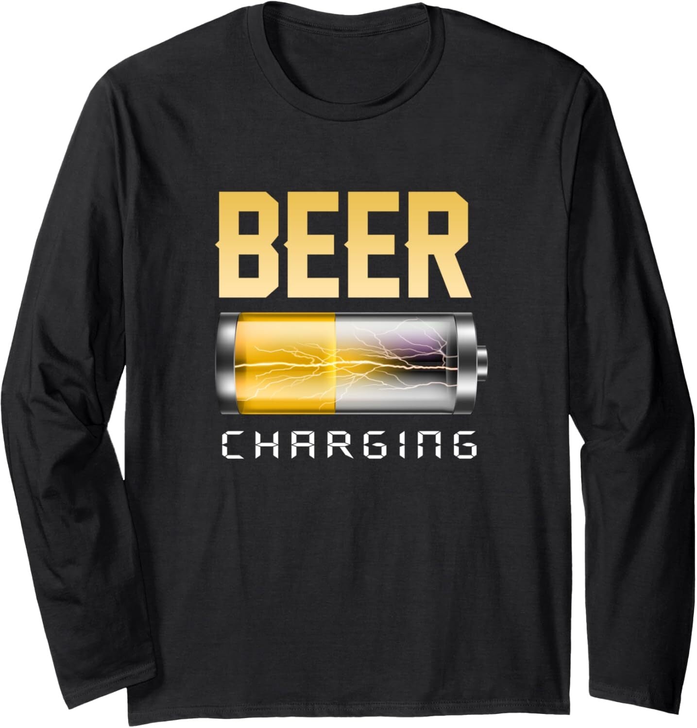 Long Sleeve Shirts for Men sweatshirt Funny Beer Charging Carb Drink Bar Liquor Alcohol Drinker Long Sleeve Tee Streetwear Casual tops clothes