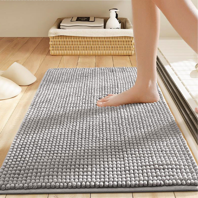 Short Haired Chenille Floor Mat, Bedroom Living Room Carpet, Bathroom Bathroom Door Mat, Absorbent and Non Slip Pad