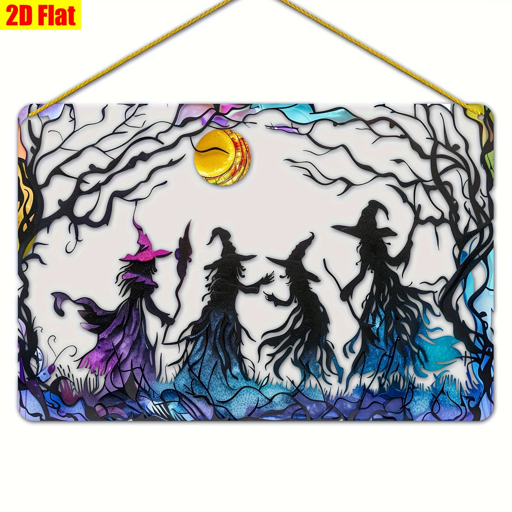 TEMU 2d Flat, Halloween Acrylic Rectangular Window Hanging Pendant - Translucent, Wall Decor For Bedroom Living Room Garden Yard, Indoor & Outdoor