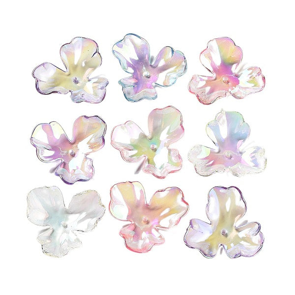 Capuchons de perles en acrylique transparents avec placage UV