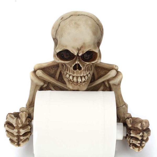 Toilet Paper Holders Creative Skull Toilet Paper Holder Wall Mounted Toilet Paper Storage Box Bathroom Storage Box 230303