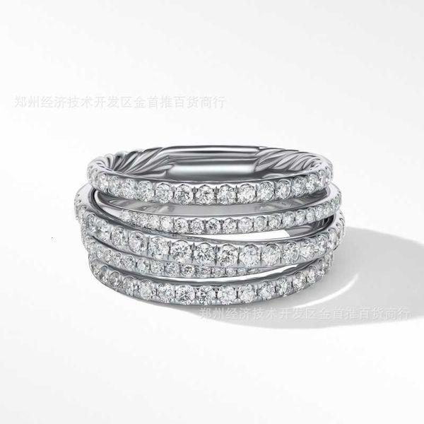 luxury jewelry designers ring 925 Sterling Silver Multi Layered Zircon luxury Rings jewellery