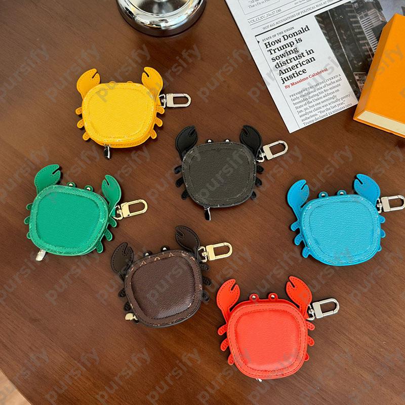 Bluetooth wireless headphone bag womens crab bag charm fashion keychain pendant leather coin purse cute designer Accessories CSD2507141-10