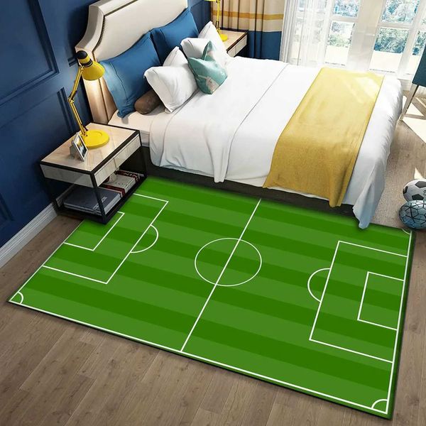 Cartoon Football Field Area Rug Bedroom Living Room Anti-slip Carpet Floor Mat Doormats Large Soft Indoor Carpet Home DecorationM240806