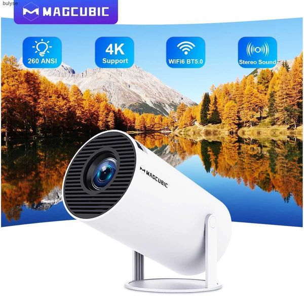 Projectors Projectors Transspeed Android 11 Projector 1280 * 720P 4K Wifi6 260ANSI AllwinerH713 180 Flexible BT5.0 Home Theater Outdoor Port