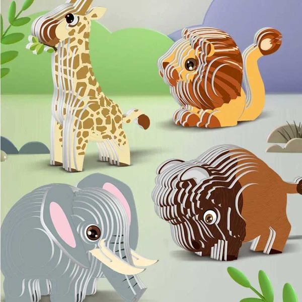 3D Puzzles 3D Jigsaw Puzzles for Kids Jurassic World Dinosaur Educational Toys Paper Animal Puzzle Cartoon Model Toys Childrens Day Gift