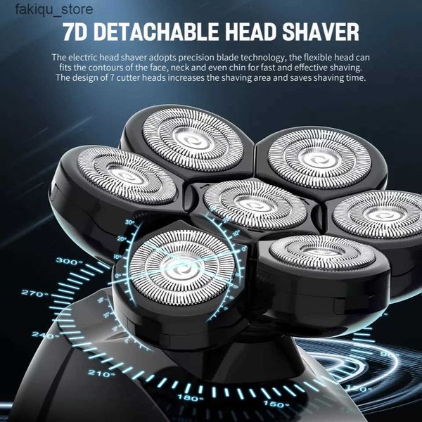Razoras Blades Sejoy 6 em 1 Shaver 7D multifuncional usado para homens elétricos carecas com aparador de cabelo do nariz e kit de beleza à p