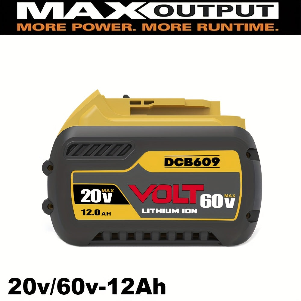TEMU 4-2-1 Packs 60v-20v 12.0ah Lithium Battery For (para) Dcb609 (use Cells With Of 30a), For 20v-60v Power Tools, Dcb609 Dcb606 Dcb612, Compatible