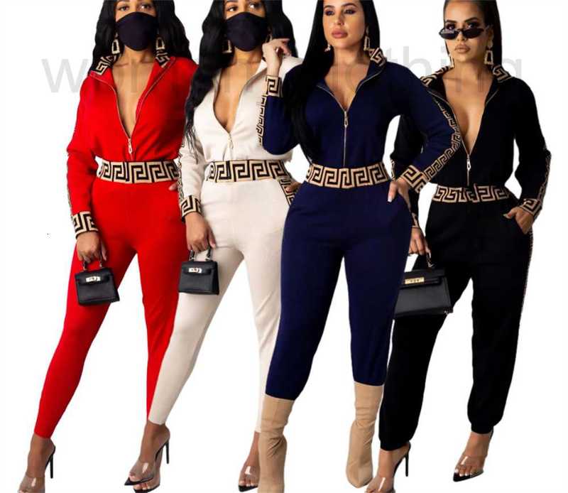 designer Womens Tracksuits Girls Clothing 2 Pieces Set Casual Stand Collar Long Sleeve Hoodies Pants Ladies Two Piece Outfits Solid Color Women T1O4