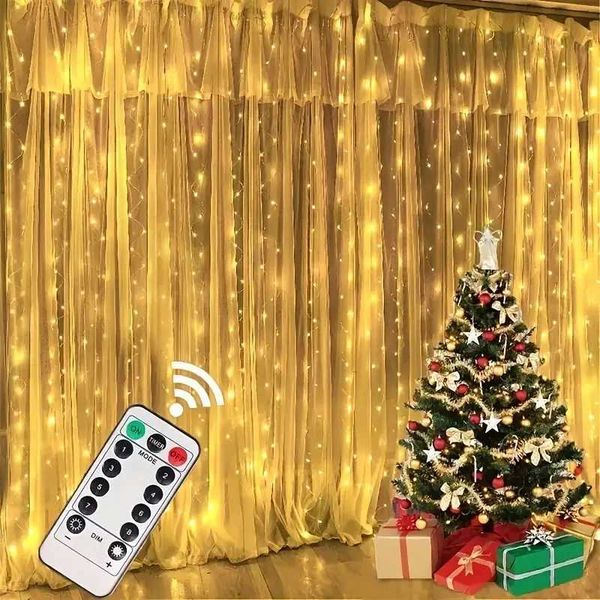 1 piece 6-3M LED Christmas light fairy string light curtain garden USB Festoon remote control Christmas decoration Y240927