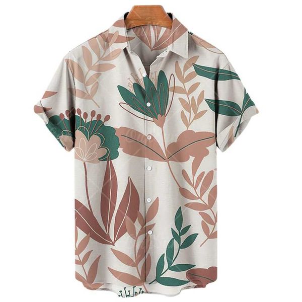 New Men&#039;s Shirts for Men Hawaiian Camicias Casual One Button Wild 3d Printed Y2k Short-sleeve Beach Blouses Tops Hot