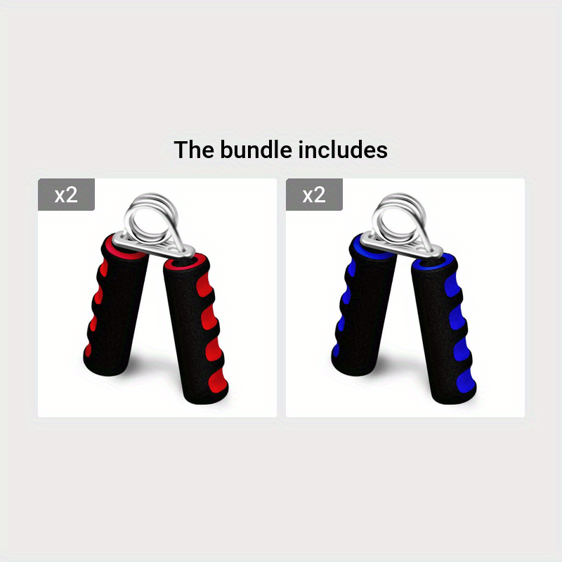 TEMU 1-pack Foam Hand Gripper With 55lb Strength, Ergonomic Non-slip Grip & Springs - Red-blue For Home Gym, Crossfit, Wrist & Arm Strength Training,