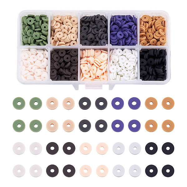 2200-2400Pcs 10 Colors Handmade Polymer Clay Beads