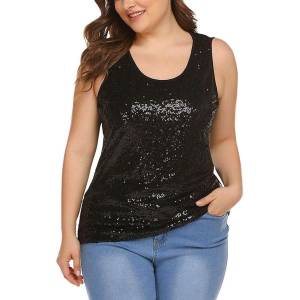Decoração de lantejoulas femininas e americanas de 2020 Sparkg Vest 2024 Temperamento Versátil New Trend Clothings