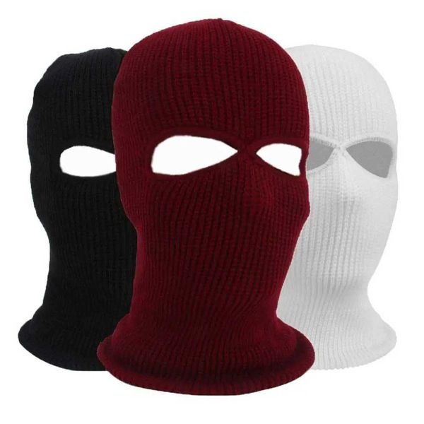 New Full Face Cover Mask Two 2 Ho clava Knit Hat Army Tactical CS Winter Ski Cycling Mask Beanie Hat Scarf Warm Face MasksXJ241021