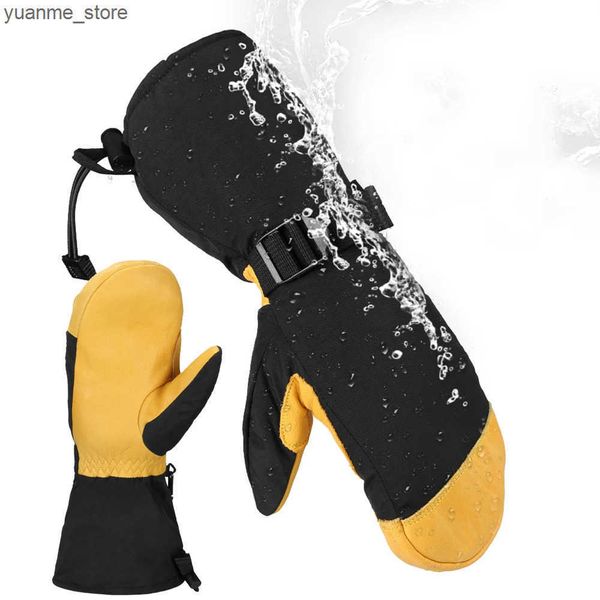 Ski Gloves OZERO Ski Gloves Winter Waterproof Snowboard Snowmobile Skiing Motorcycle Riding Warm 3M Thermal Mittens Men Plus Size XXL Long J