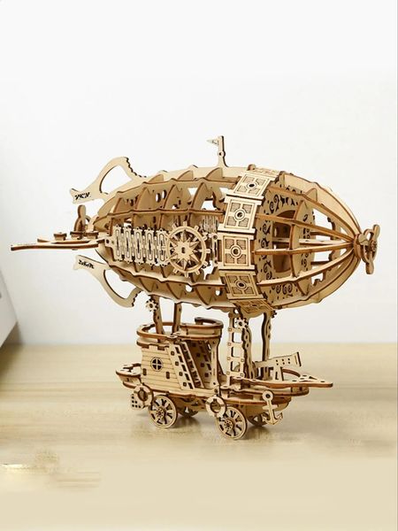 3D Wooden Puzzle Airship Model kits for Adults Model Building Kit Brain Teaser for Adults to Build Hand Craft Mechanical 250120
