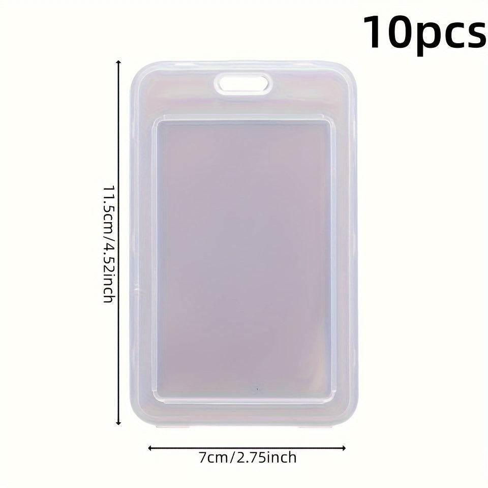 TEMU 10-pack Clear Plastic Card Holder Covers, Id Badge Wallet Protector For Credit Cards, License, Id, Business Cards, And Social Security Cards,