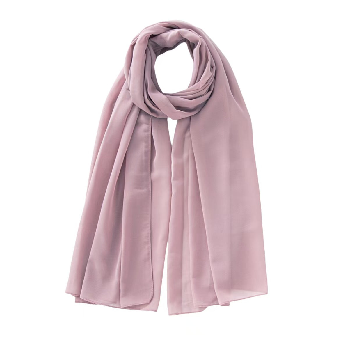 T1102 Pearl Chiffon Bubble Scarf Gauze Long Scarf Solid Color Women&#039;s Head Scarf Head Scarf