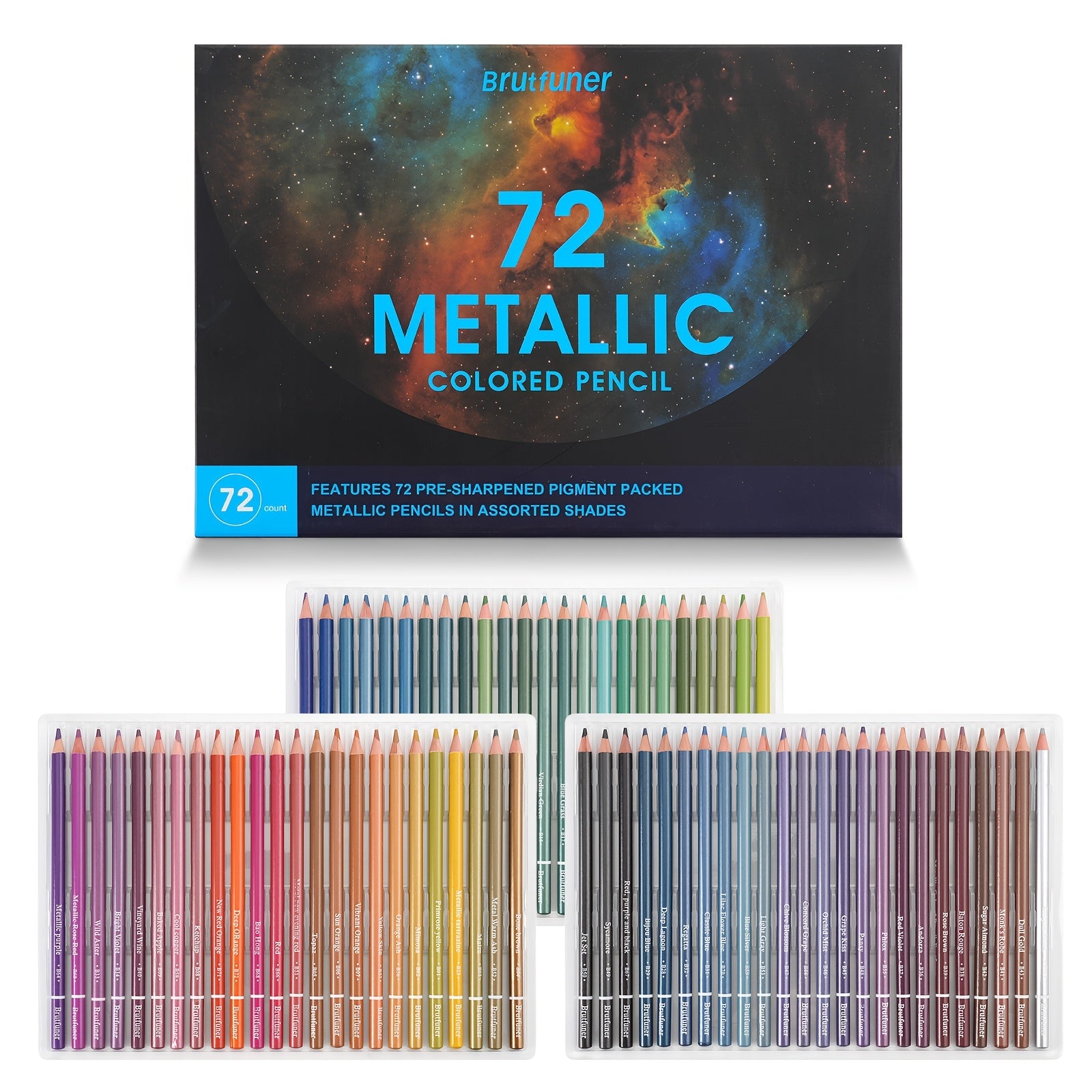 TEMU Halloween Gifts Brj Metallic Pencil Set, Oil-based Colored Pencils For Drawing Colored Pencils Cork Metal Pencils, Suitable For Artist Sketch