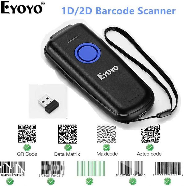 Other Electronics Eyoyo EY-023 QR Code Scanner Bluetooth Portable 2D Barcode Scanner Compatible with USB 2.4GHz Wireless Bluetooth Barcode R