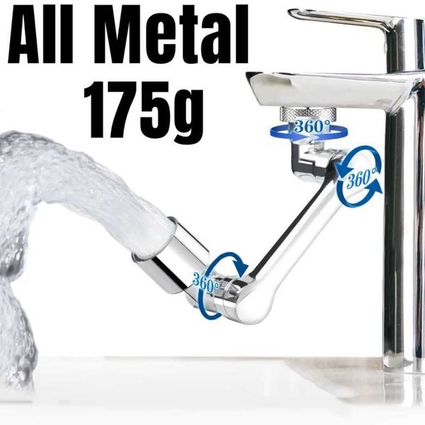 All Metal 1080 Rotatable Faucet Aerator Extender Universal Faucet Bubbler Anti Splash Filter Saving Water Faucet ExtendersC241211